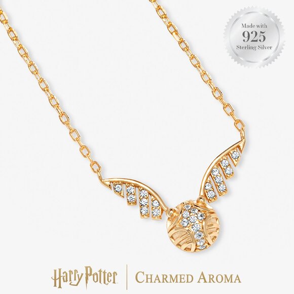 Official Harry Potter Golden Snitch Necklace - 925 Sterling Silver, 10k Golg - Picture 1 of 3